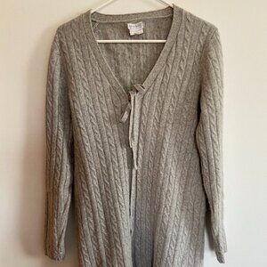 A Pea In The Pod Maternity Med Long Coat Cardigan Sweater Cashmere Grey EUC